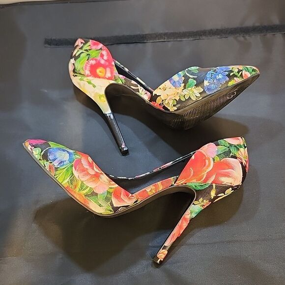 JUSTFAB FLORAL MULTI D'ORSAY HIGH HEEL PUMPS S2 - Picture 7 of 16